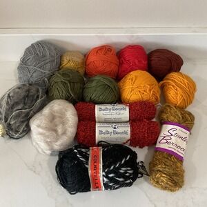 Lot Mixed Cotton Mohair Boucle Yarn Skeins Assorted Brands & Colors Craft Bundle